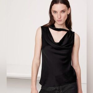 NWT Banana Republic HAMMERED SATIN COWL-NECK TANK